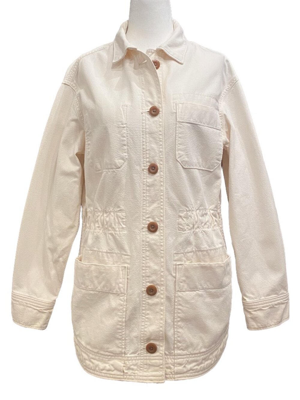 EVERLANE The Cinchable Chore Jacket Ivory Canvas XS